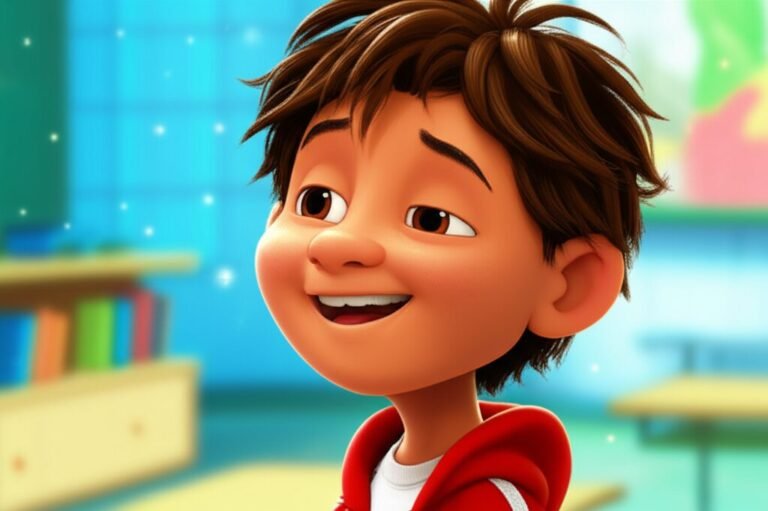 História Infantil sobre um menino, Miguel, descobrindo o micromundo em sua cabeça com curiosidade e alegria, em uma ilustração colorida e cativante.