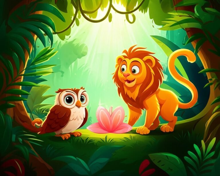 História Infantil: Coruja Olívia e mico-leão-dourado Miguel em busca da Flor Cintilante na Amazônia para o Dia das Mães.