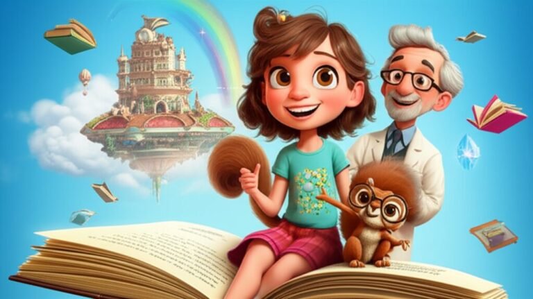 História Infantil sobre leitura: Lívia e seus amigos na Biblioteca Flutuante, um lugar de aventura e conhecimento para crianças, promovendo o amor pelos livros.