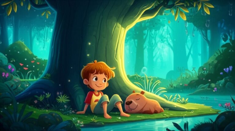 Uma História Infantil cativante sobre a busca pela Paz interior, mostrando Luan, Duda e Ipê na Floresta Cintilante.